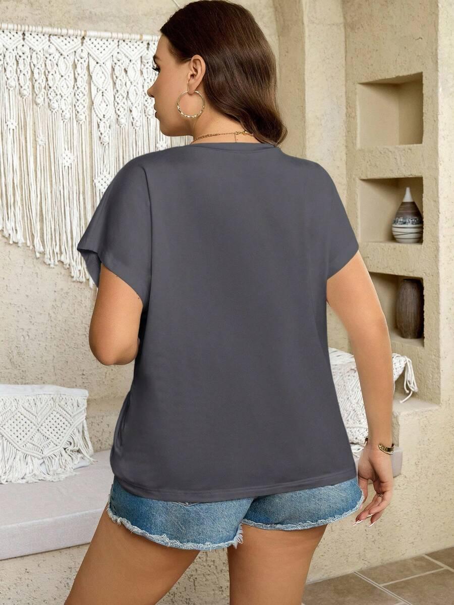SHEIN SZARA BLUZKA KRÓTKI RĘKAW S06__48