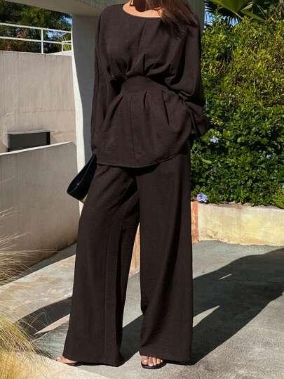 SHEIN DWUCZĘŚCIOWY KOMPLET SPODNIE KOSZULA S06__M