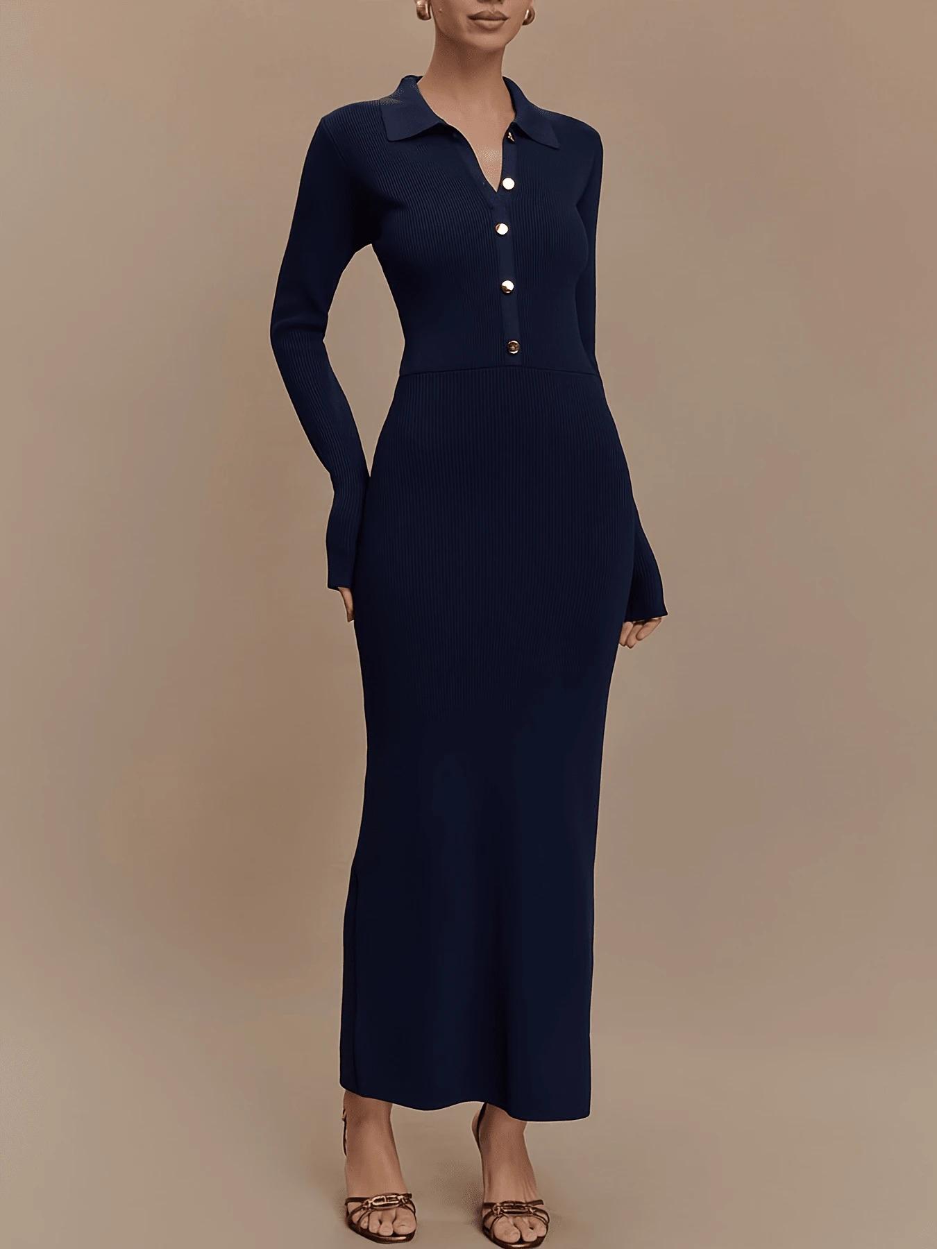 SHEIN NIEBIESKA MAXI SUKIENKA S06__L