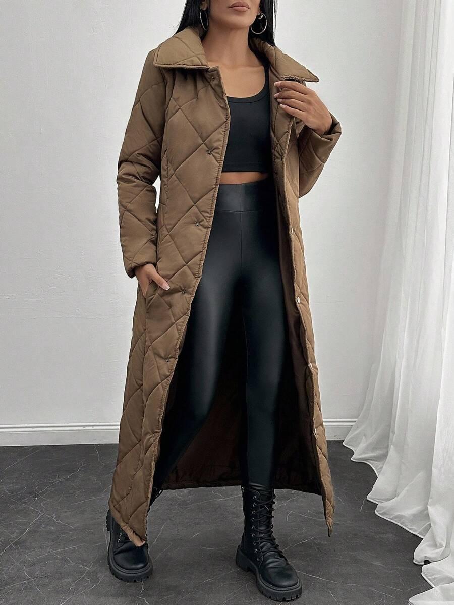 SHEIN BRĄZOWA PIKOWANA KURTKA W01__M
