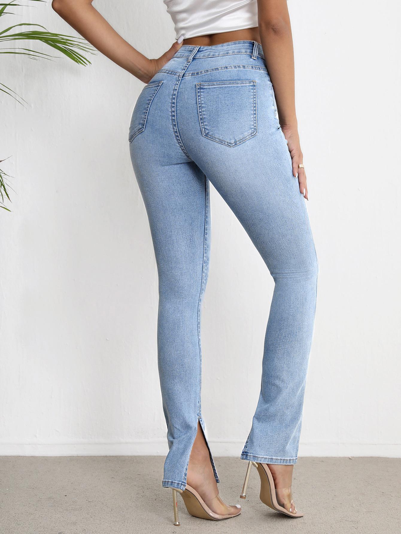 SHEIN NIEBIESKIE SPODNIE JEANS ROZCIĘCIE S06__XS