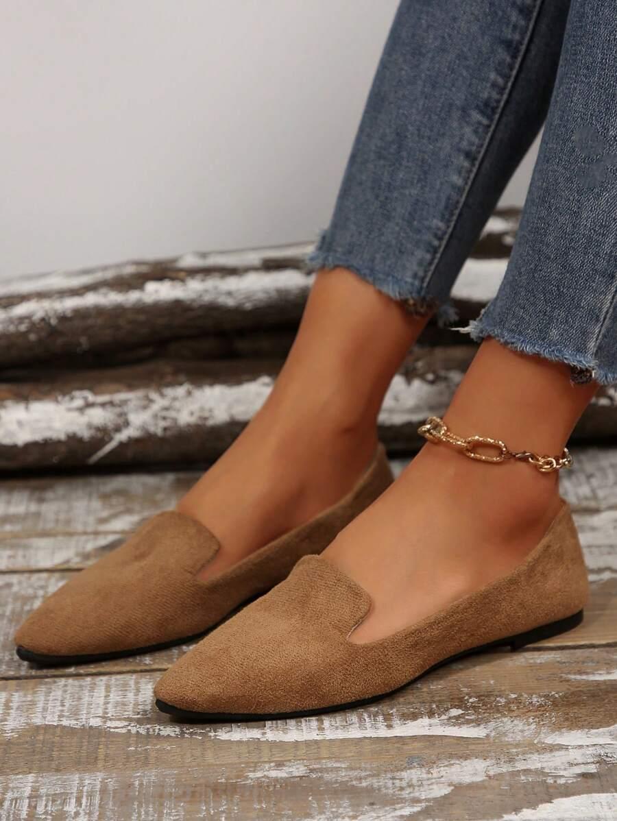 SHEIN BRĄZOWE BALERINY SZPIC S06__36