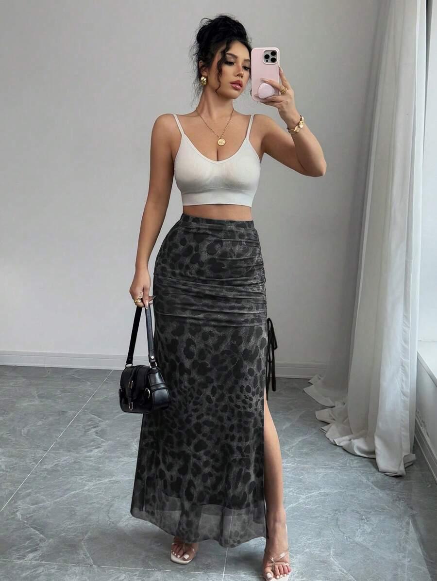 RAFFERIZA MAXI SPÓDNICA ANIMAL PRINT S06__L