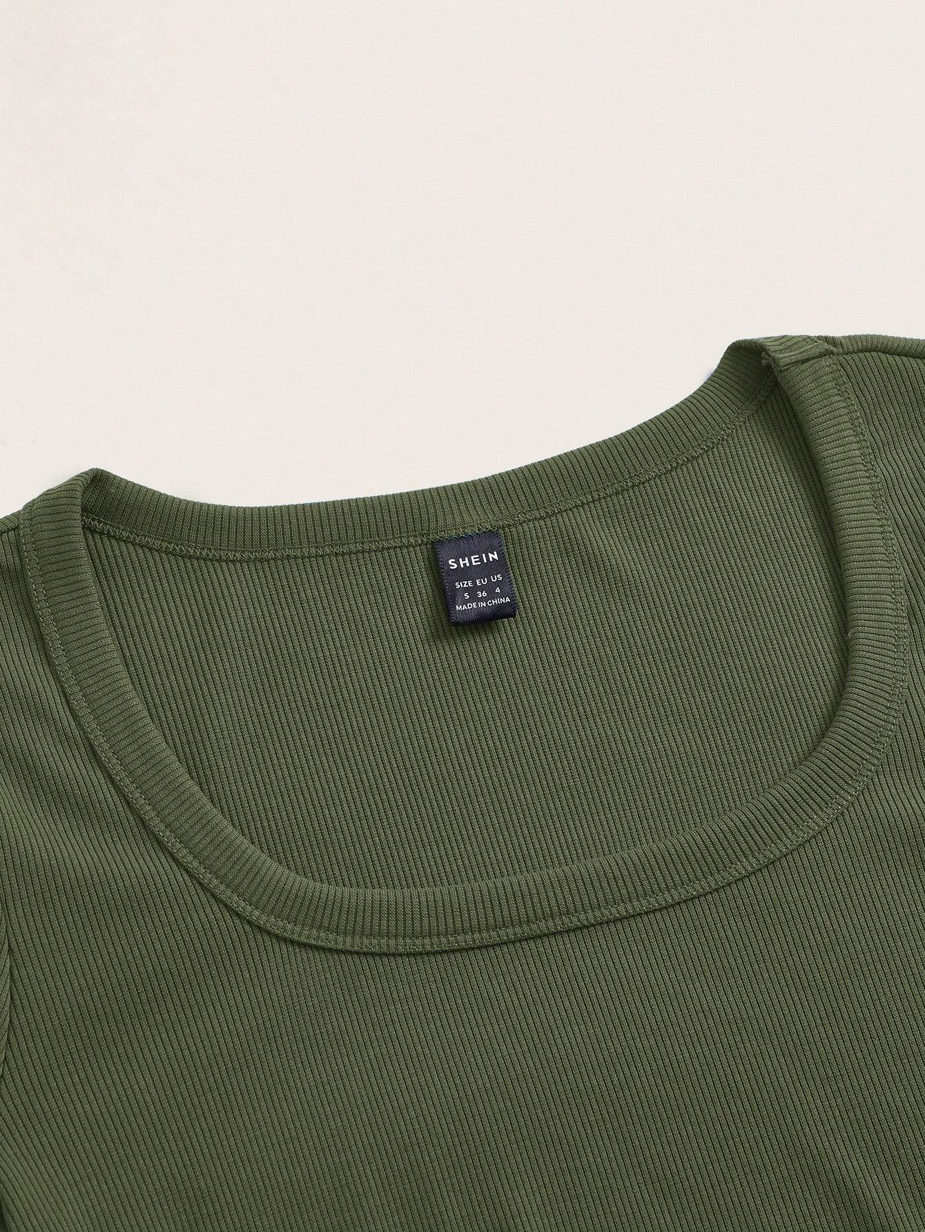 SHEIN ZIELONA BLUZKA PRĄŻKI S06__M