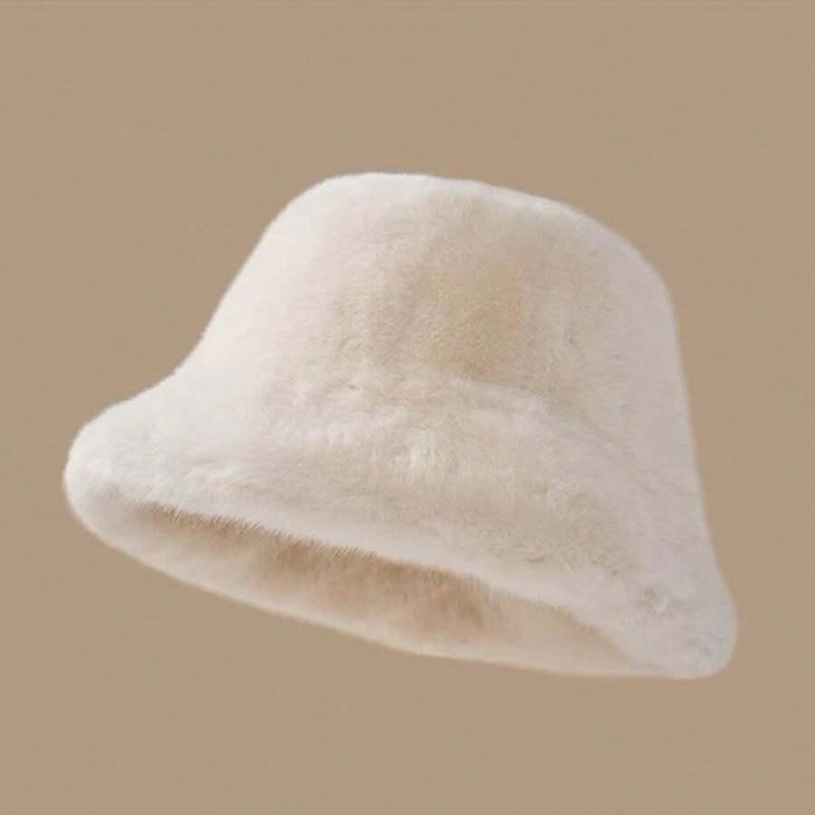 SHEIN BIAŁA CZAPKA ZIMOWA BUCKET W01__56-59