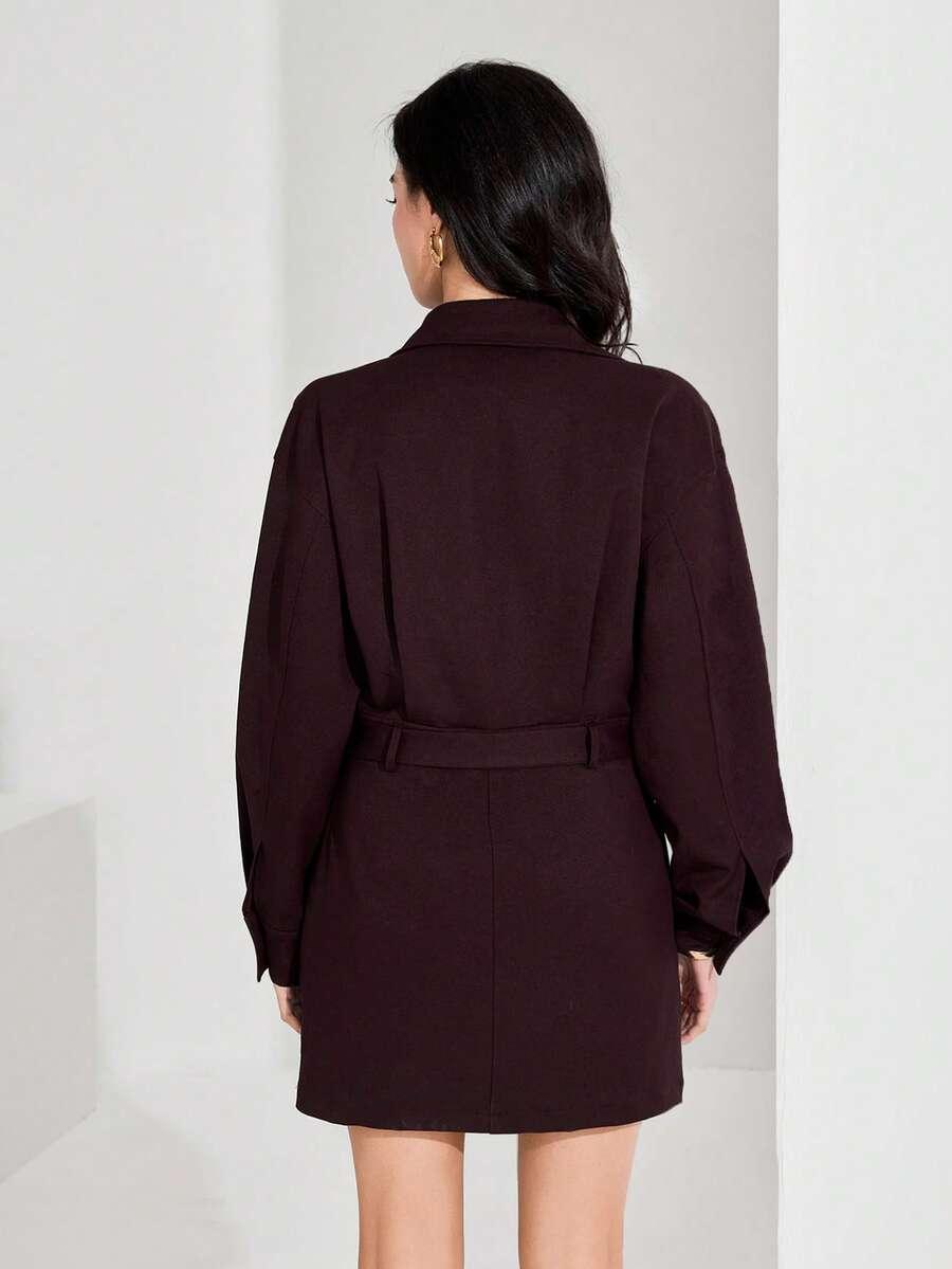 HEIRYN BURGUNDOWA KOSZULOWA SUKIENKA S06__M