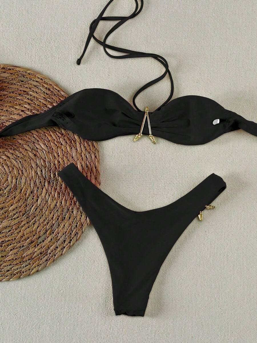 SHEIN CZARNY DÓŁ OD STROJU KĄPIELOWEGO S09__S