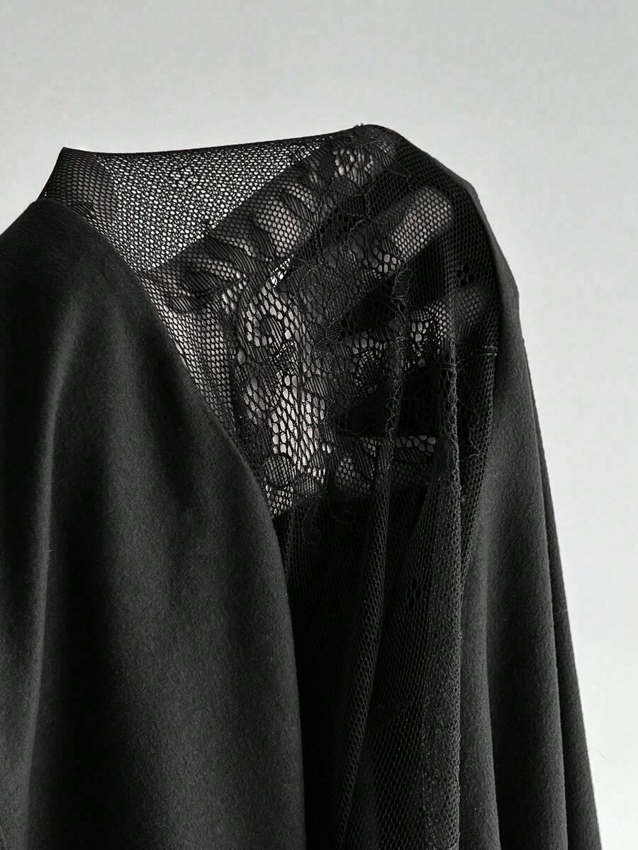 SHEIN CZARNA MINI SUKIENKA DŁUGI RĘKAW S06__M