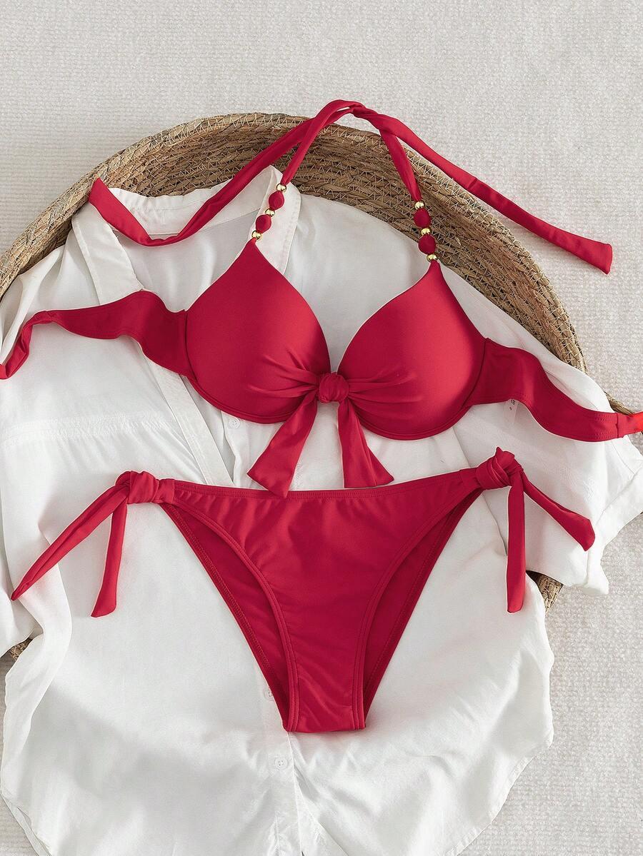 SWIM VCAY CZERWONY KOMPLET BIKINI S09__L