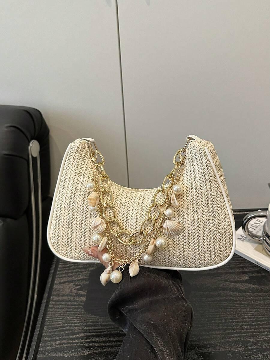 SHEIN BEŻOWA TOREBKA NA RAMIĘ S07__20X26