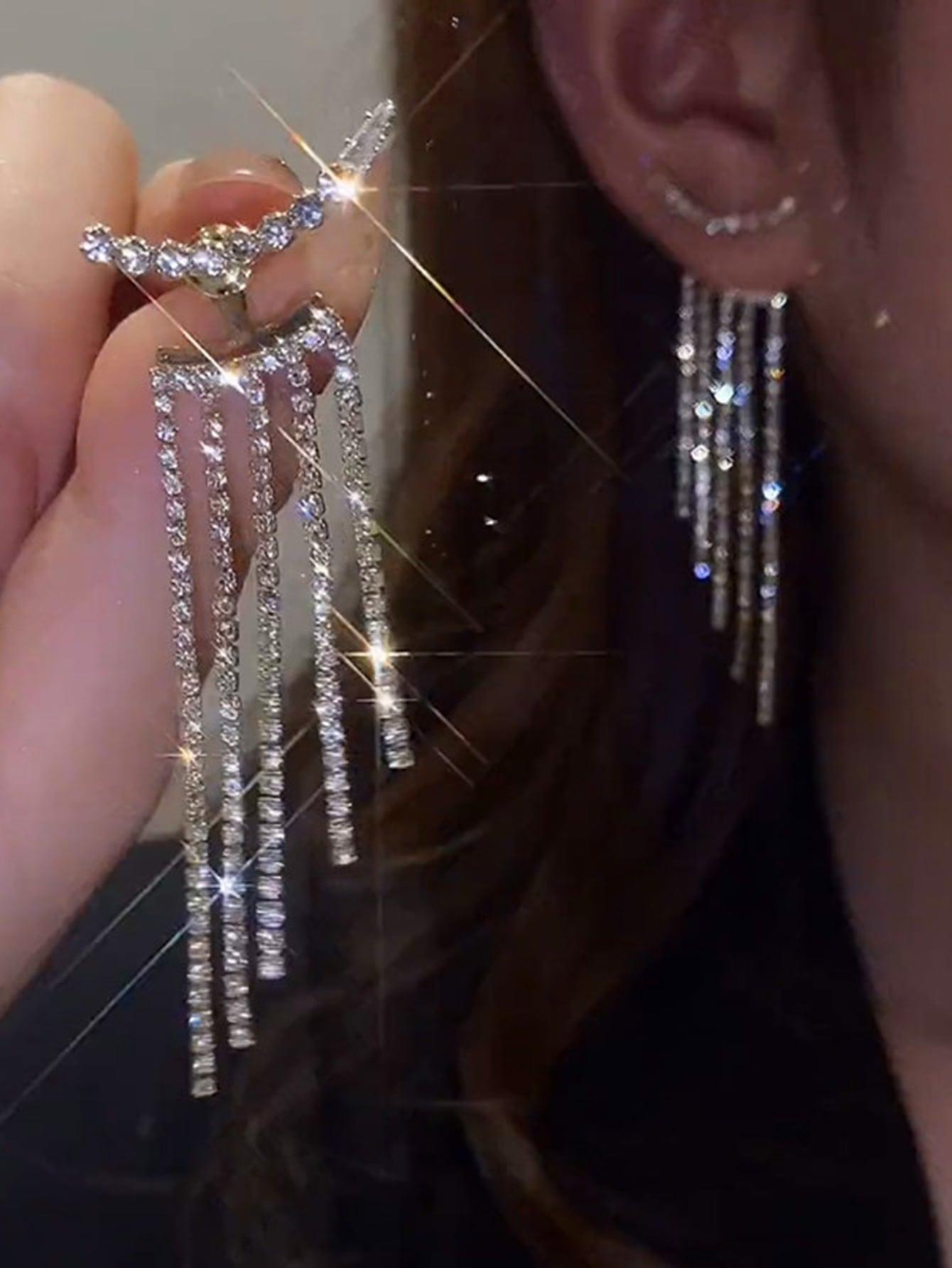 SHEIN KOLCZYKI ZDOBIENIE CYRKONIA S07