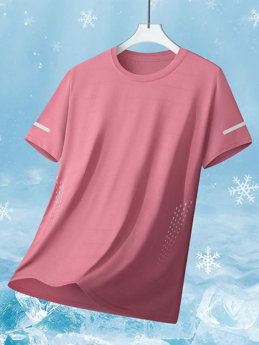 SHEIN RÓŻOWY TOP KRÓTKI RĘKAW S06__M