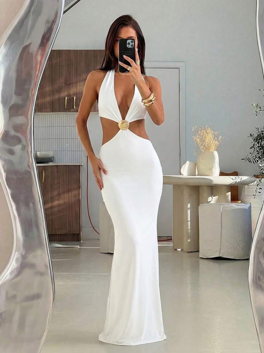 ALORUH BIAŁA MAXI SUKIENKA S06__M