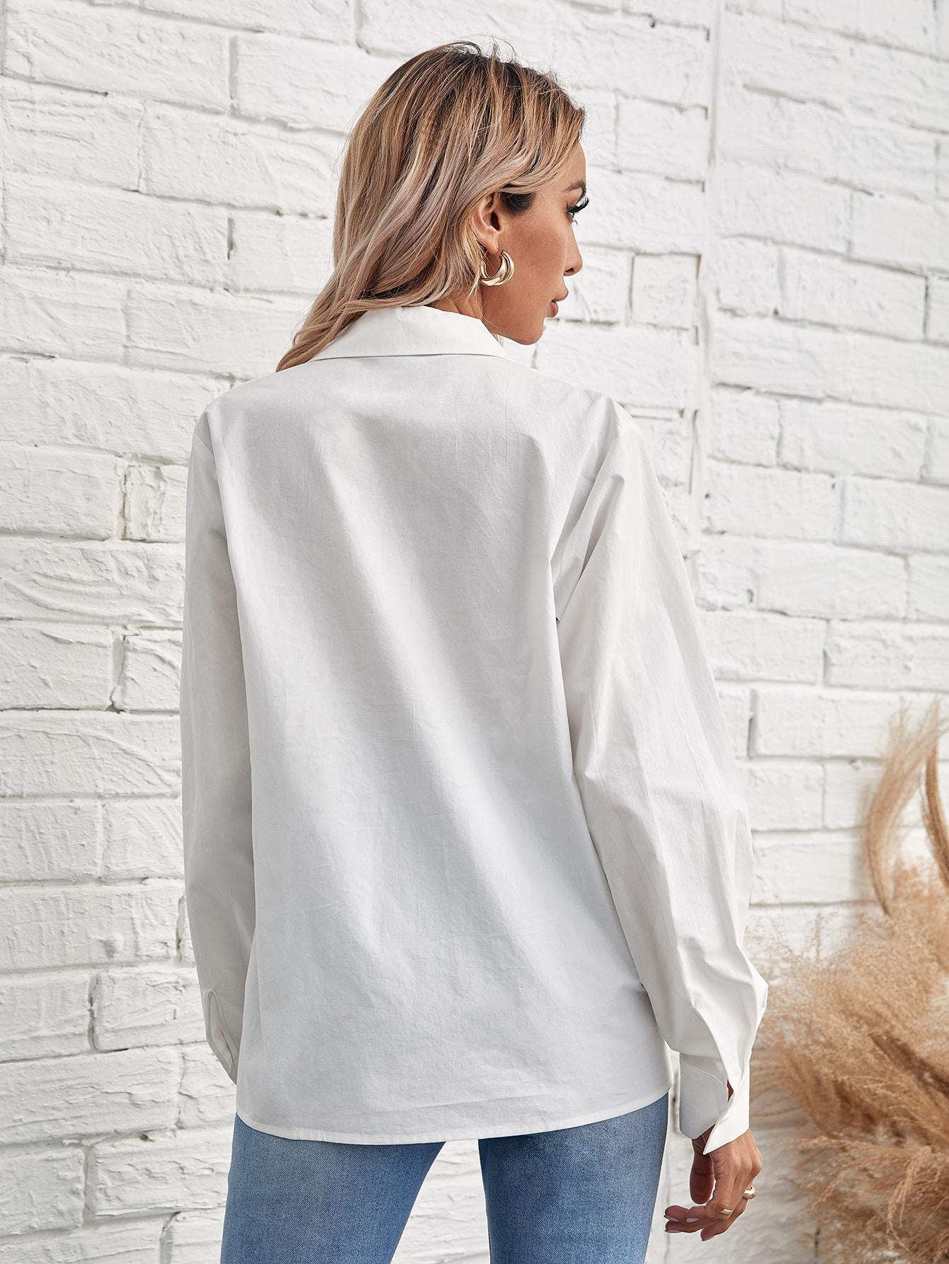 SHEIN BIAŁA KOSZULA KOŁNIERZYK S06__L