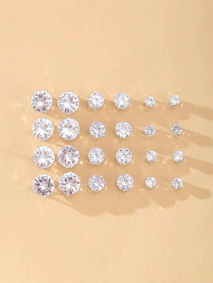 SHEIN SREBRNE KOLCZYKI 12-PACK S07
