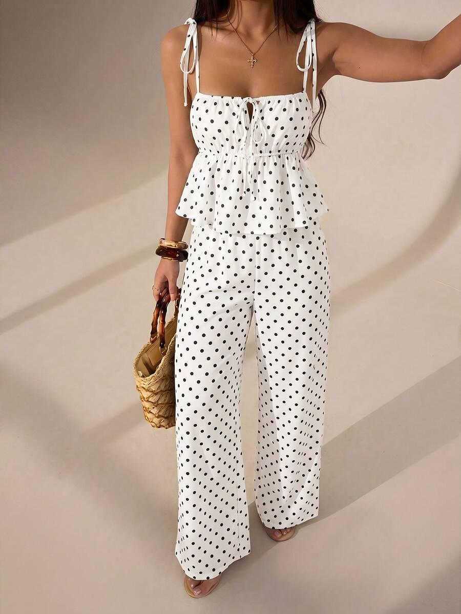 SHEIN TOP SPODNIE W GROSZKI KOMPLET S06__S
