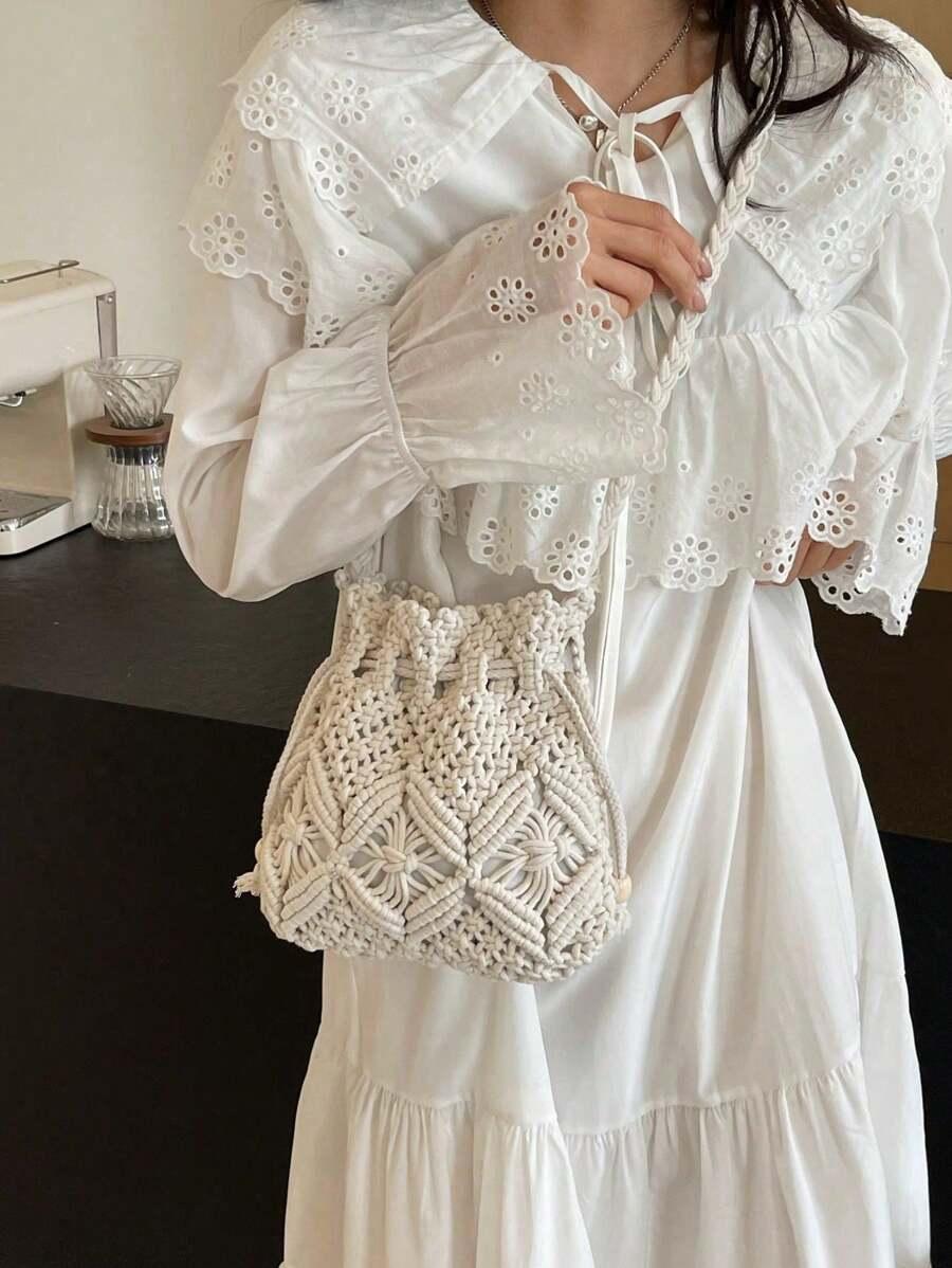 SHEIN BIAŁA TOREBKA NA RAMIĘ S07__21X21CM