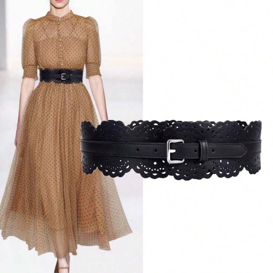 SHEIN CZARNY PASEK KLAMRA S07__L