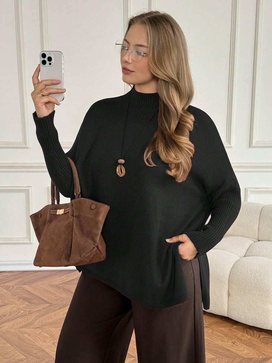 SHEIN CZARNY SWETER STÓJKA S06__48