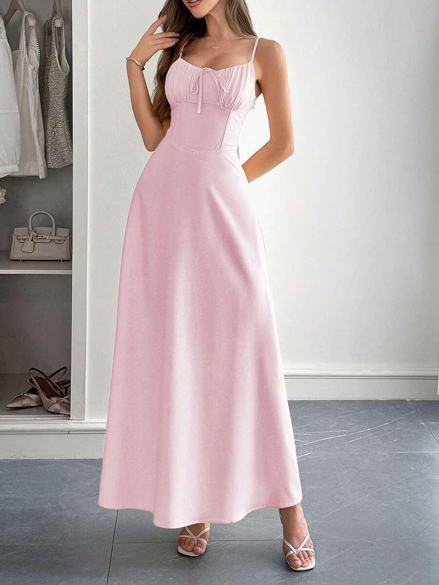 SHEIN RÓŻOWA MAXI SUKIENKA S06__S