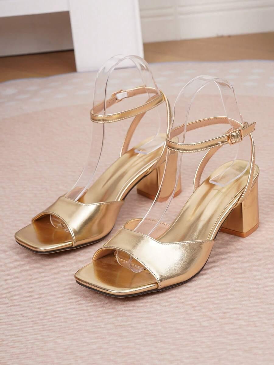 SHEIN ZŁOTE SANDAŁY OBCAS S06__36