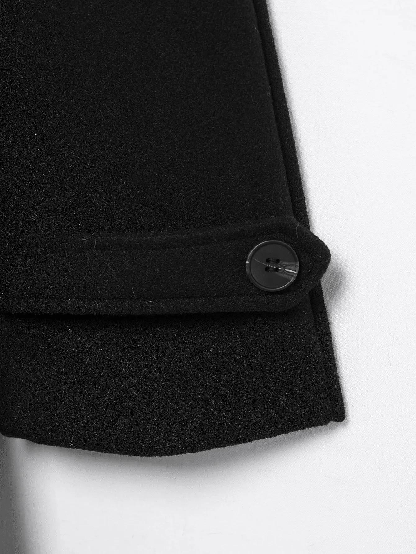 SHEIN CZARNY KLASYCZNY PŁASZCZ W01__XS