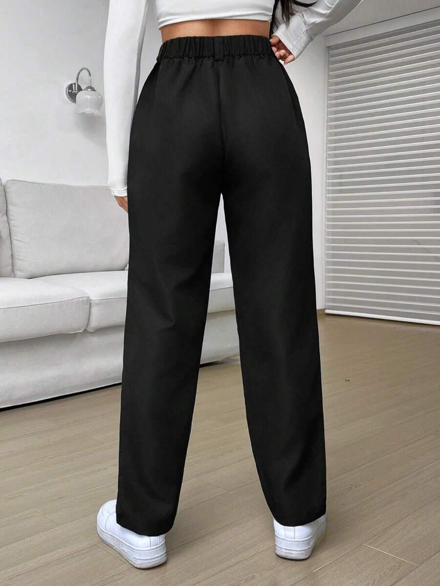 SHEIN CZARNE SPODNIE WYSOKI STAN PK01__S