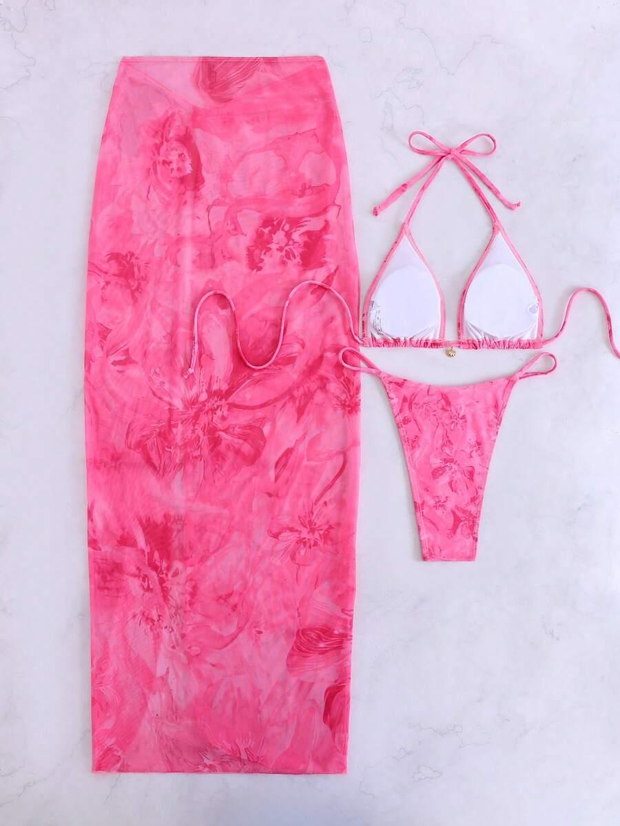 SHEIN DWUCZĘŚCIOWY STRÓJ KĄPIELOWY PAREO S09__S