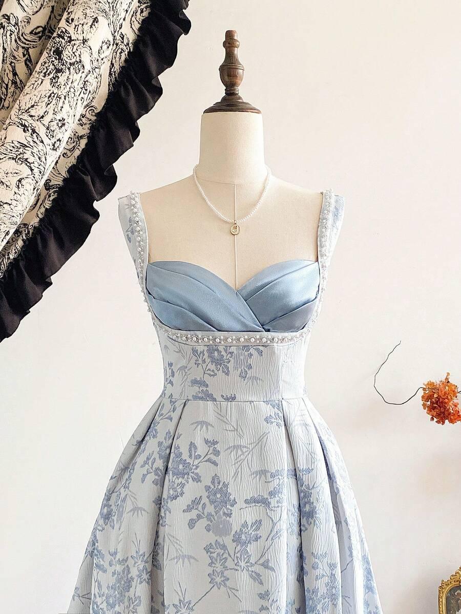 SHEIN NIEBIESKA SUKIENKA KWIATY S06__M