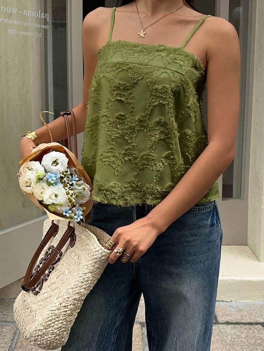 SHEIN ZIELONY TOP NA RAMIĄCZKACH S06__M