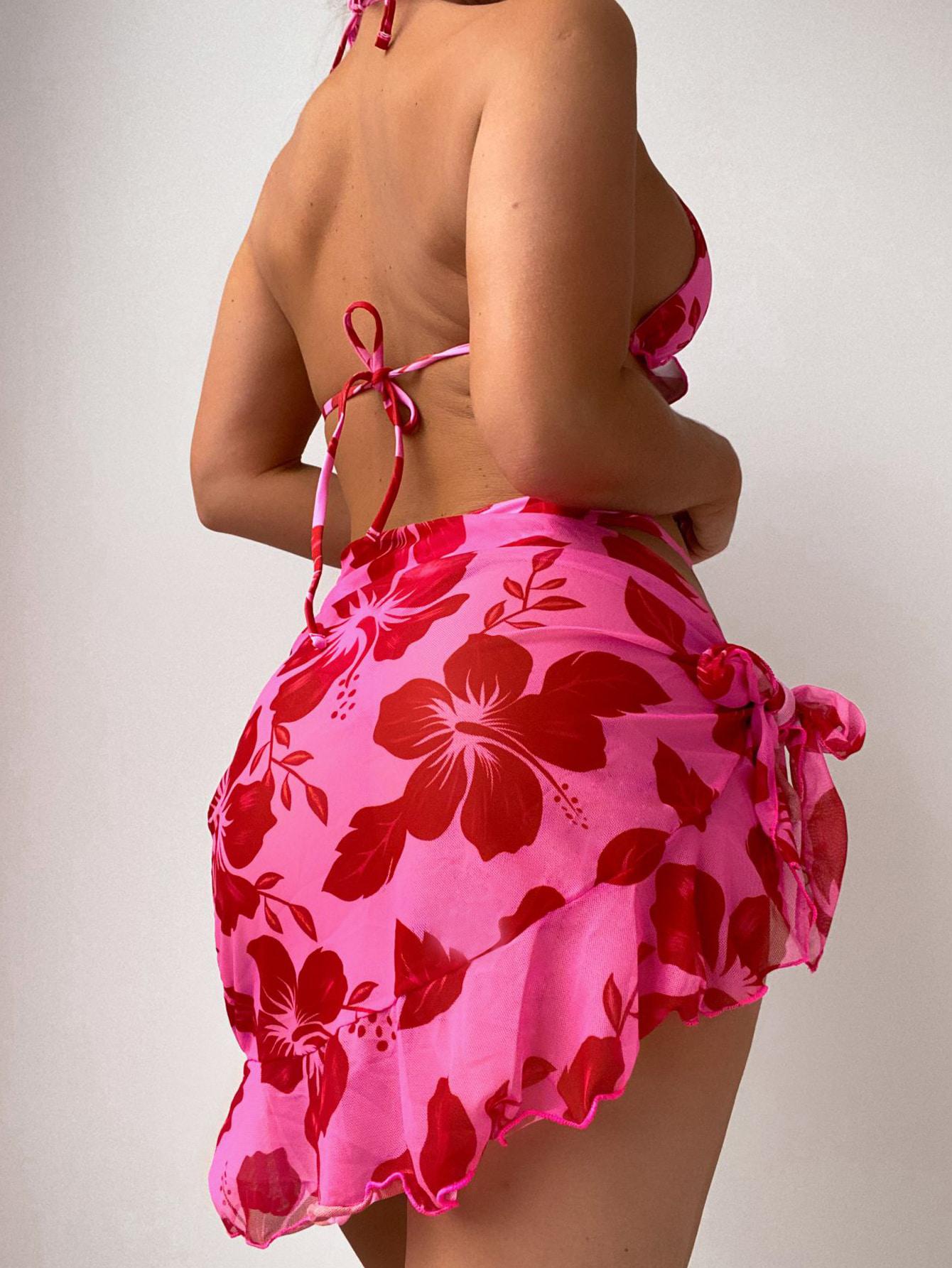 SHEIN DWUCZĘŚCIOWY STRÓJ KĄPIELOWY PAREO S09__L