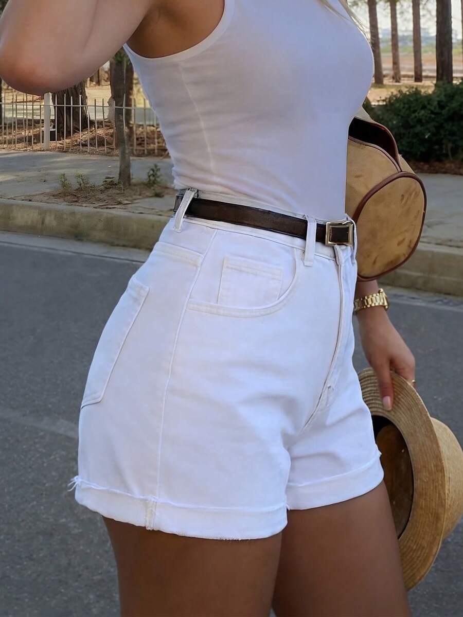 SHEIN BIAŁE KRÓTKIE SPODENKI S06__S