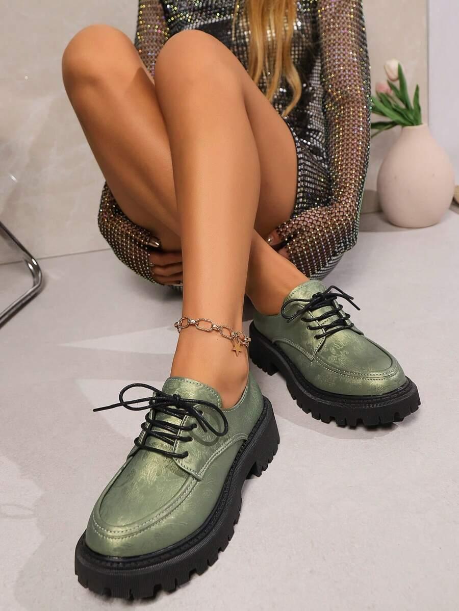 SHEIN ZIELONE SZNUROWANE PÓŁBUTY S06__39