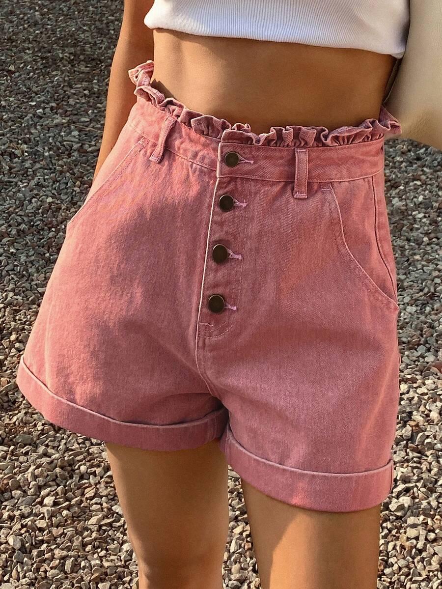 LIVESSO RÓŻOWE SPODENKI JEANS PK01__S
