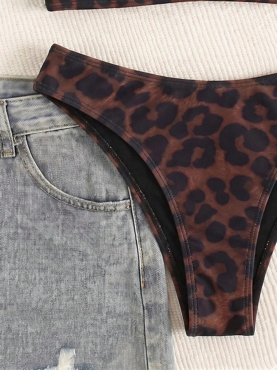 SHEIN DWUCZĘŚCIOWY STRÓJ KĄPIELOWY ANIMAL PRINT S09__XS