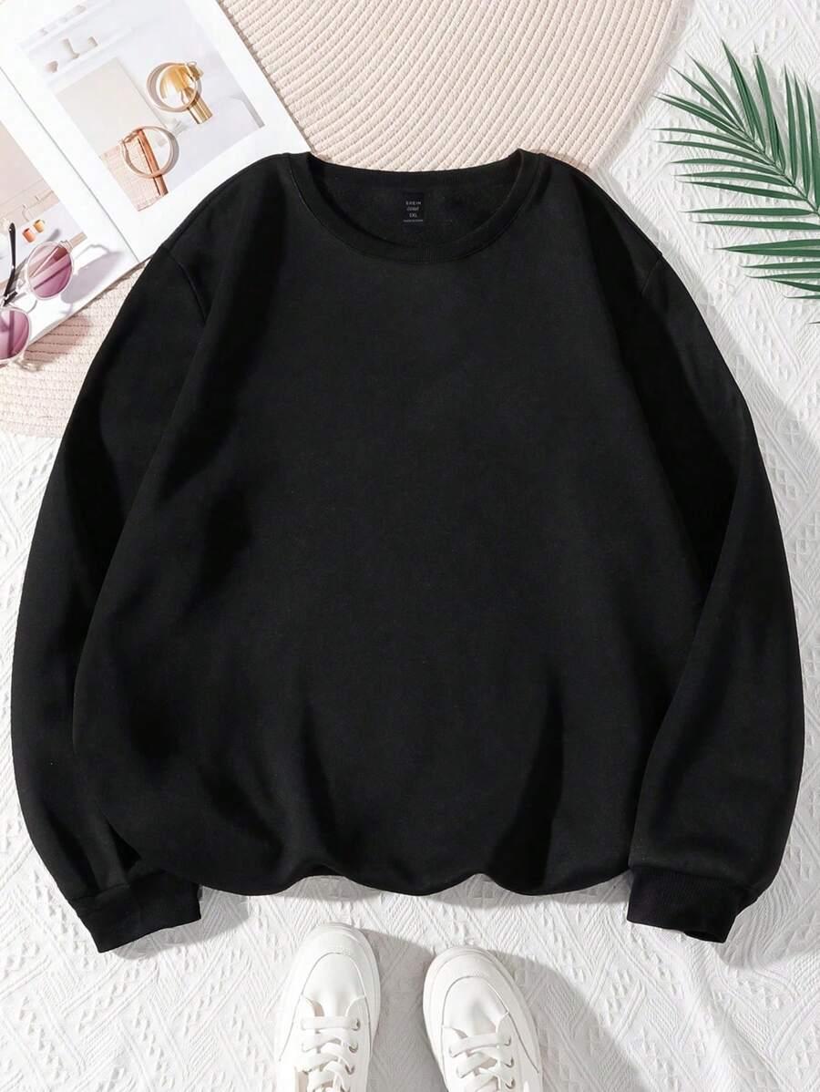 SHEIN CZARNA BLUZA OKRĄGŁY DEKOLT S06__3XL