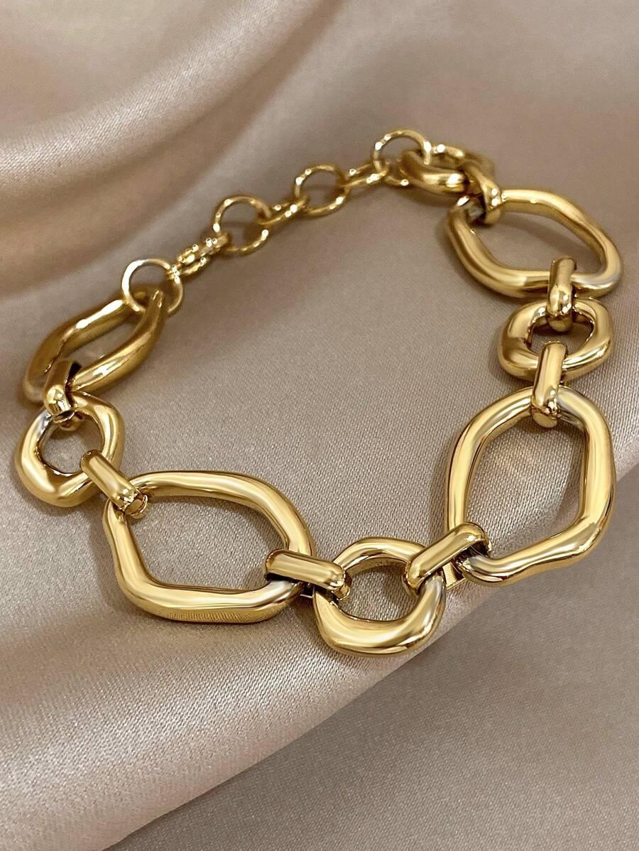 SHEIN ZŁOTA ASYMETRYCZNA BRANSOLETKA S07