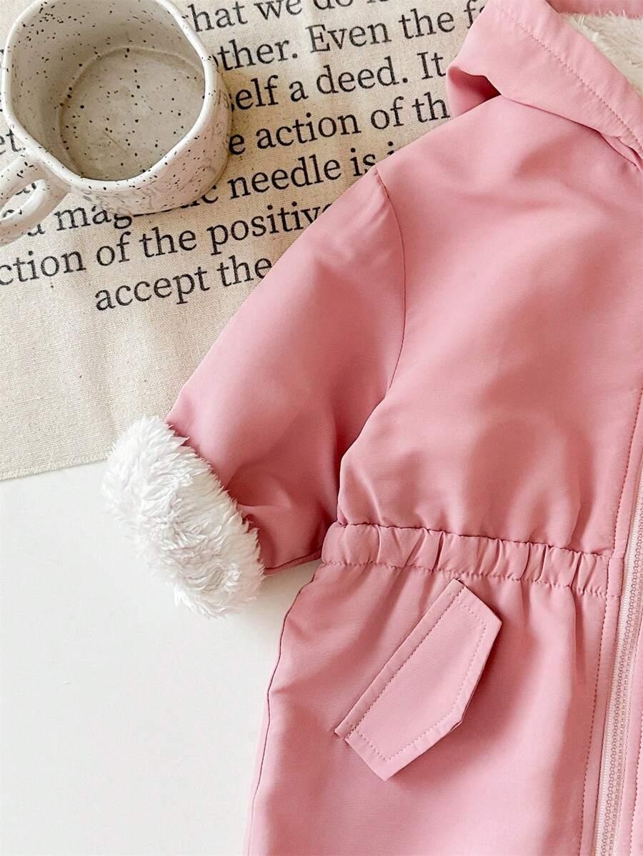 SHEIN RÓŻOWY KOMBINEZON KAPTUR W01__80/86