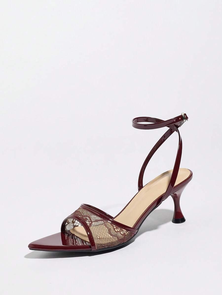 SHEIN BORDOWE SANDAŁY NA OBCASIE S06__41