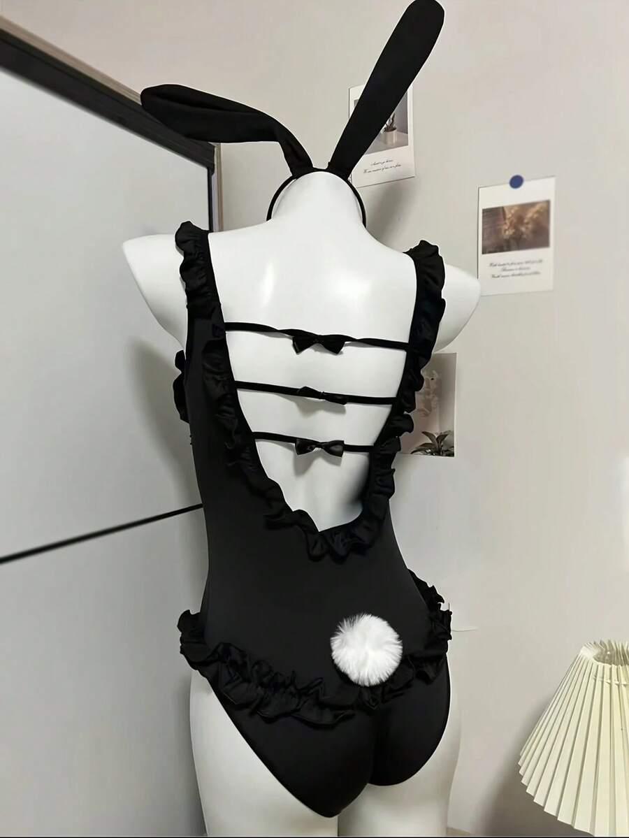 SHEIN CZARNY KOSTIUM KRÓLIKA S07__M