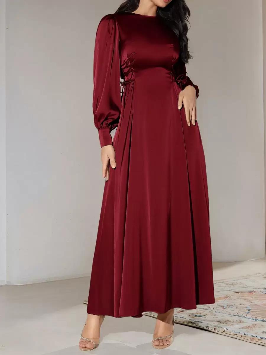 SHEIN BORDOWA SATYNOWA MAXI SUKIENKA S06__XL