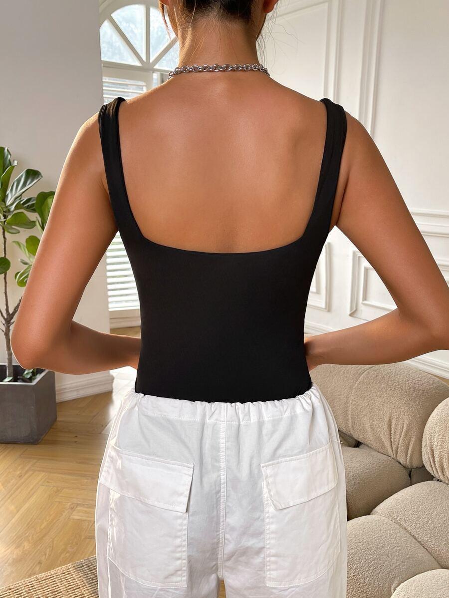SHEIN CZARNE BODY BEZ RĘKAWÓW S06__L
