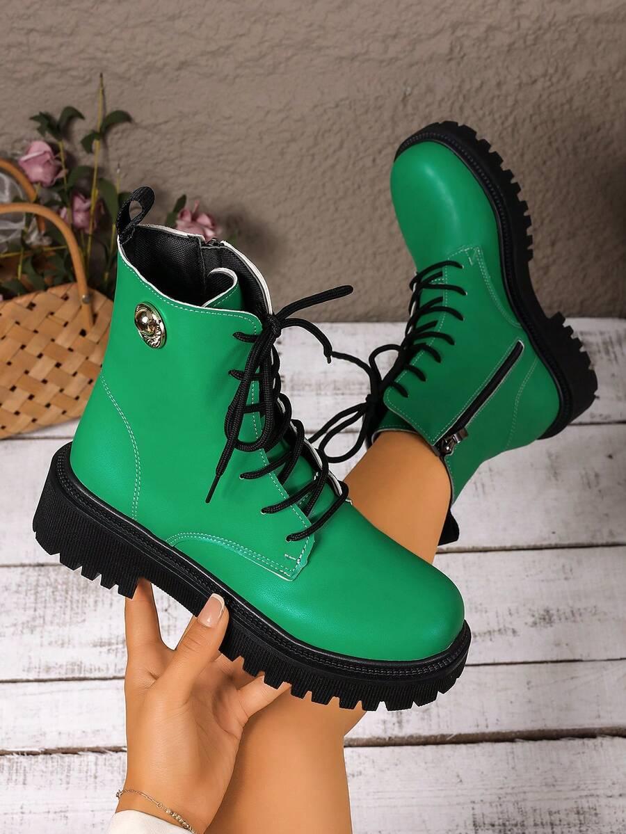 SHEIN ZIELONE SZNUROWANE BOTKI W01__39,5
