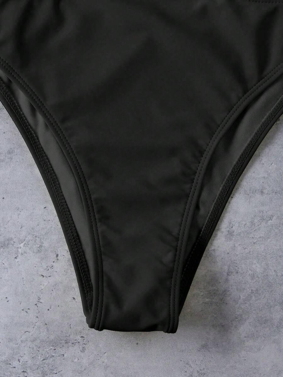 SHEIN CZARNY JEDNOCZĘŚCIOWY STRÓJ KĄPIELOWY PK01__M