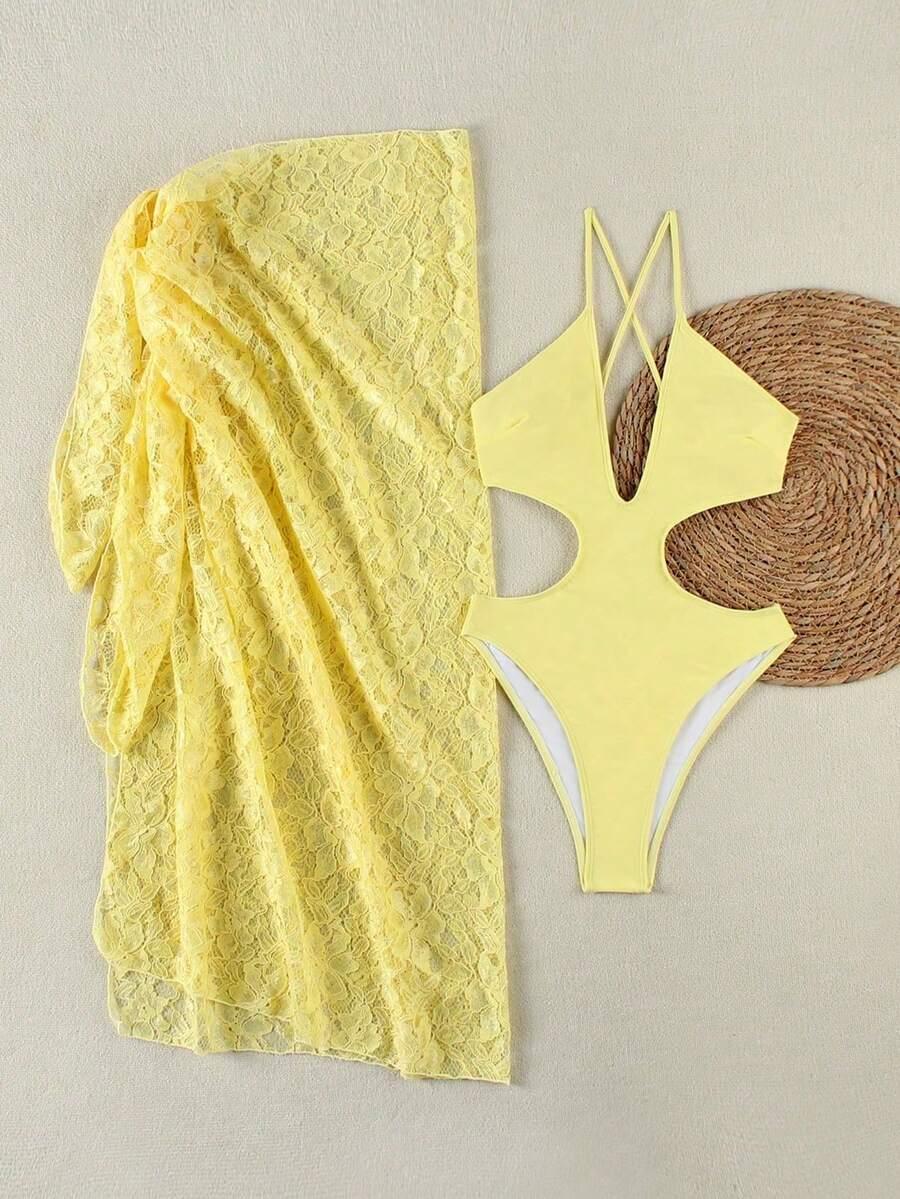 SHEIN JEDNOCZĘŚCIOWY STÓJ KĄPIELOWY PAREO KOMPLET S09__S