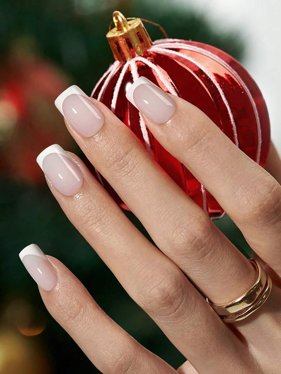 SHEIN SZTUCZNE PAZNOKCIE TIPSY FRENCH S07
