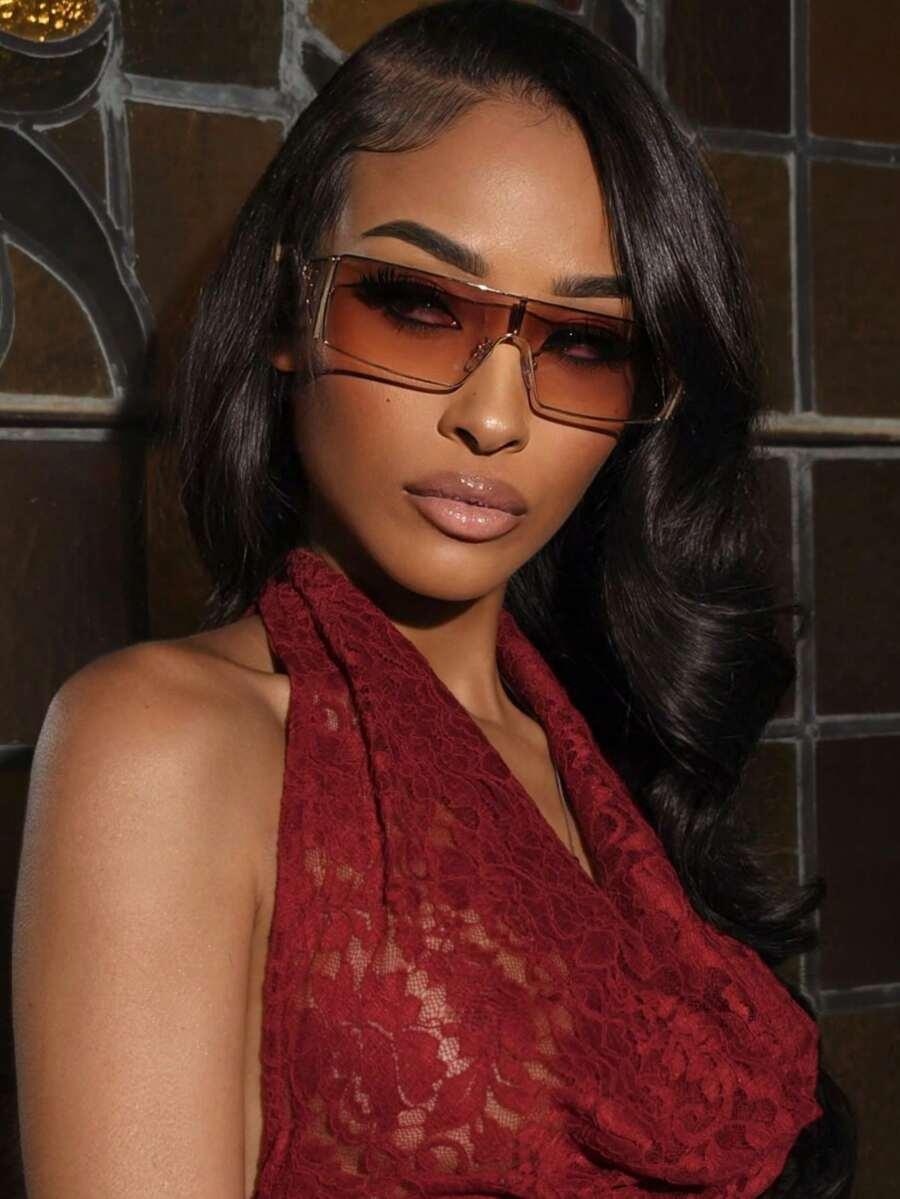 SHEIN OKULARY PRZECIWSŁONECZNE ZŁOTE OPRAWKI S07
