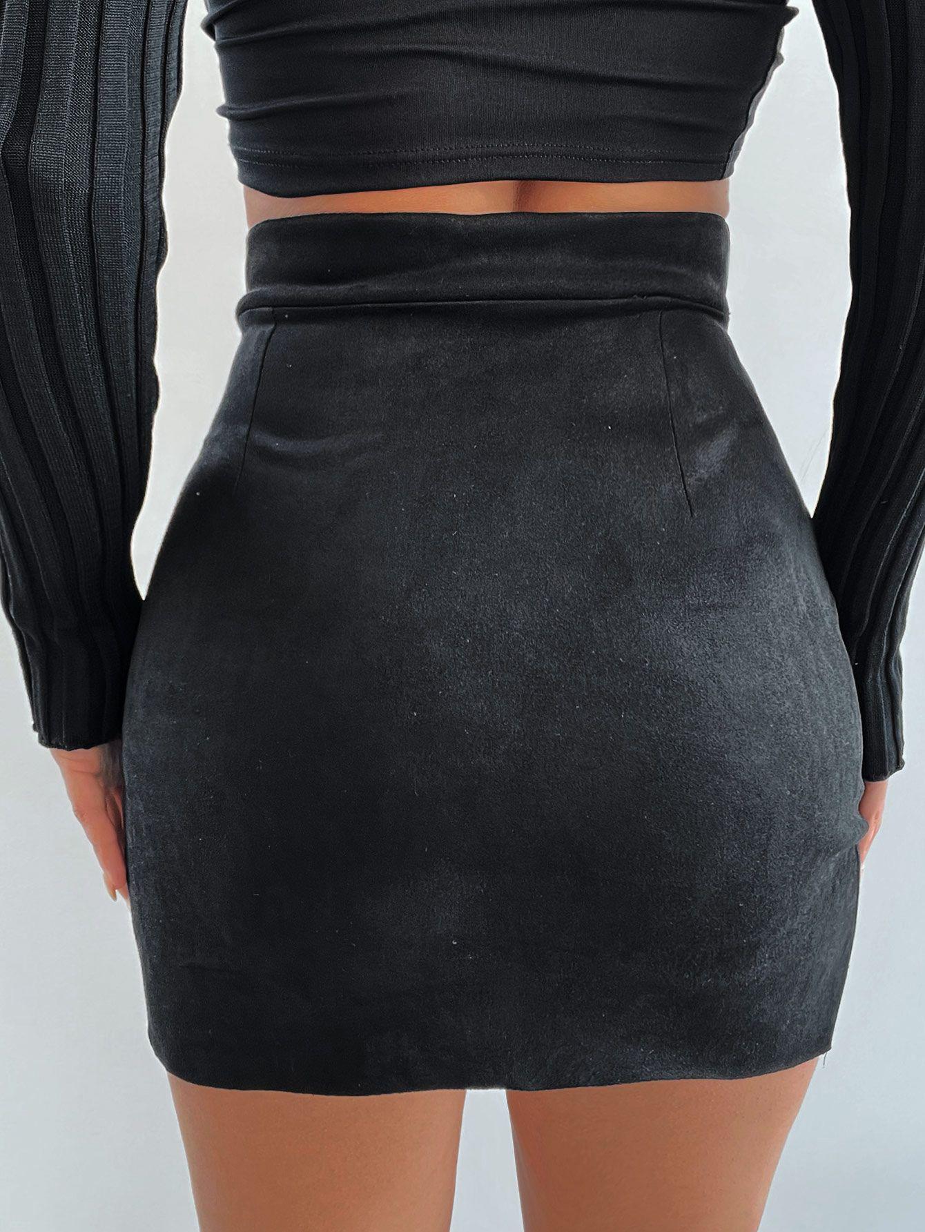 SHEIN CZARNA MINI SPÓDNICA S06__S