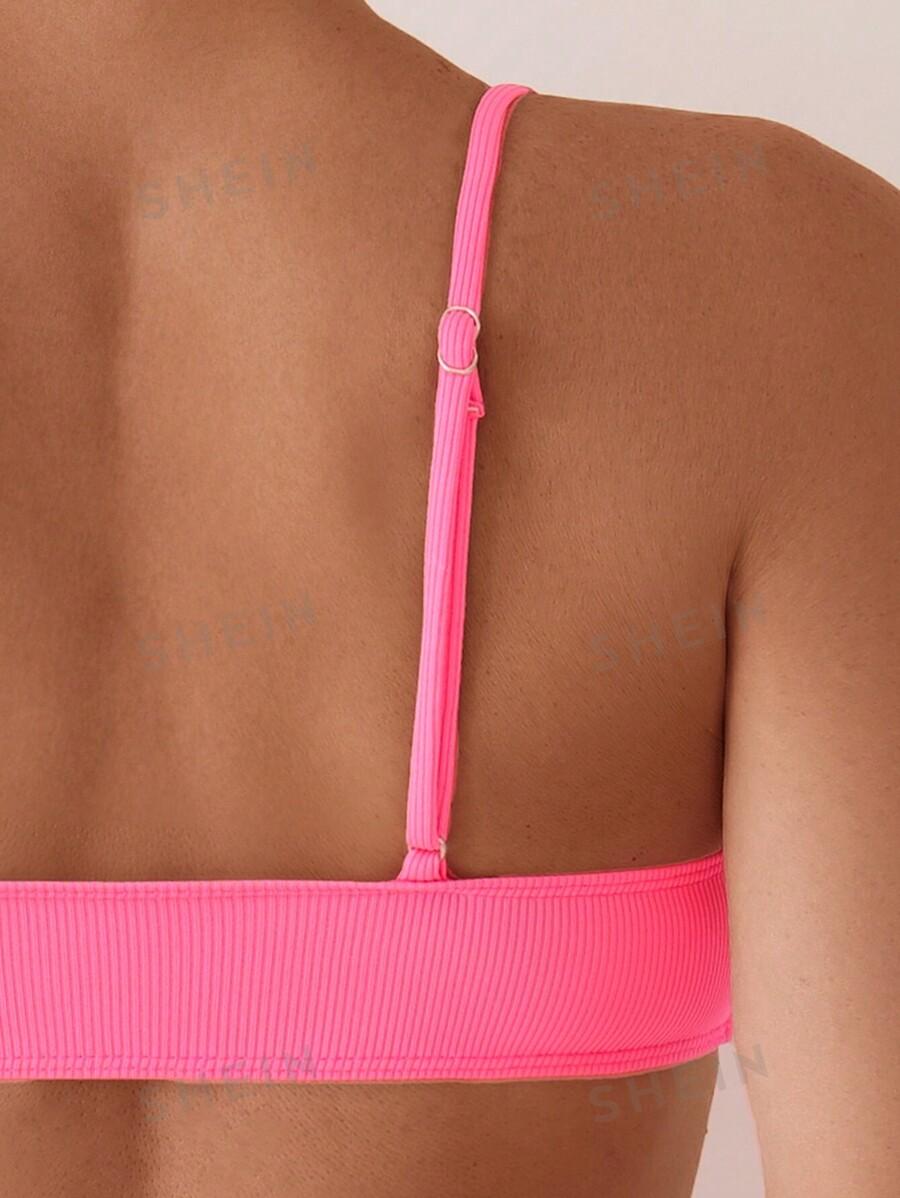 SHEIN RÓŻOWA GÓRA OD BIKINI PRĄŻKI PK01__M