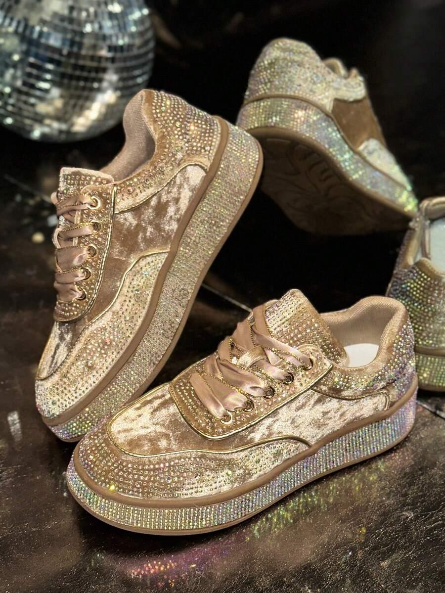 SHEIN BRĄZOWE BUTY SPORTOWE WIĄZANIE ZDOBIENIE S06__38
